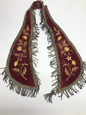 Antique Ward Stilson Ceremonial Collar W.G.H.L. Red Lodge Masonic Oddfellows