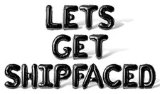 LETS GET SHIPFACED Letter Balloon Banner - 10 Color Options - Bachelorette Party