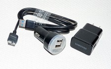 New Samsung Galaxy Note 3 S5 Wall  Car USB Charger,USB Data Cable 3ft. Black