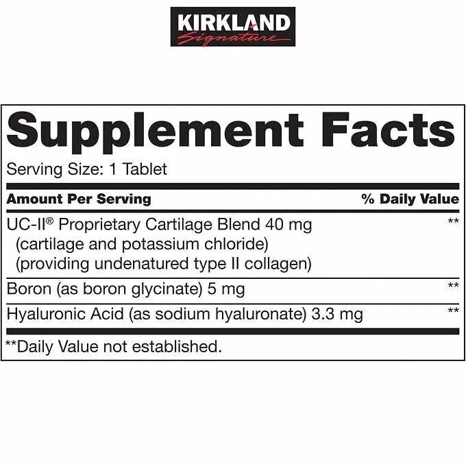 Kirkland Triple Acción Salud Articular 110 Tabs UC-II Colágeno Comparar con Moverse Libre Foto 4 de 4