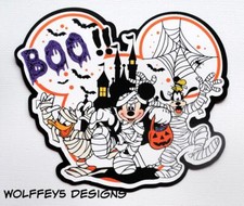 DISNEY HALLOWEEN KID TITLE premade paper piecing scrapbook diecut page ART 3D