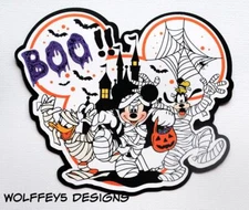 DISNEY HALLOWEEN KID TITLE premade paper piecing scrapbook diecut page ART 3D