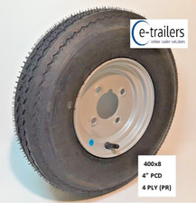 Top Quality 400x8 4.80/4.00-8 4Ply Trailer Tyre on 4" PCD Wheel Rim -Rated 272kg
