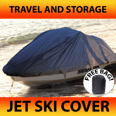 Jet Ski Cover for Sea Doo SeaDoo FishPro Scout 130 2022 PWC JetSki Black