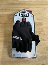 100% Exceeda Gel Short Finger XC Glove - Solid Black - Medium