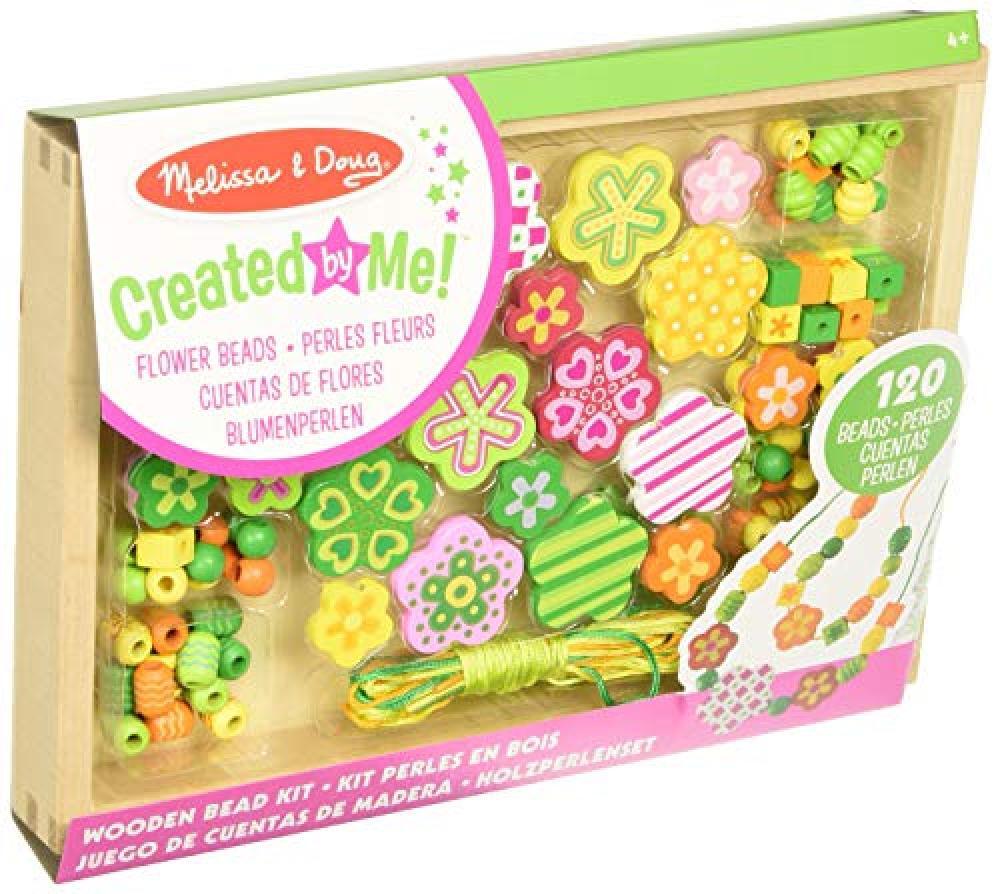 Melissa & Doug - Flores abundantes, juego de Cuentas de Madera (14178) - NUOVO