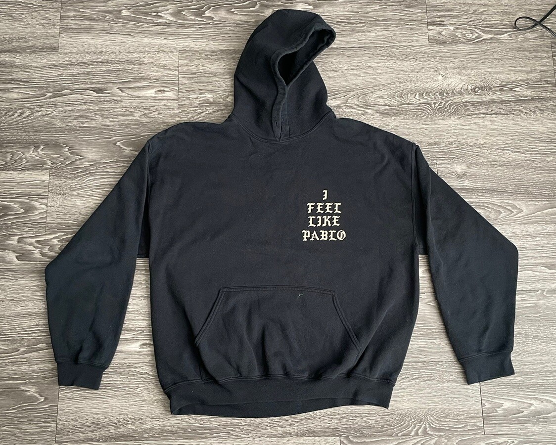 Kanye West “I Feel Like Pablo” Black Hoodie Sweatshirt Mens XL 