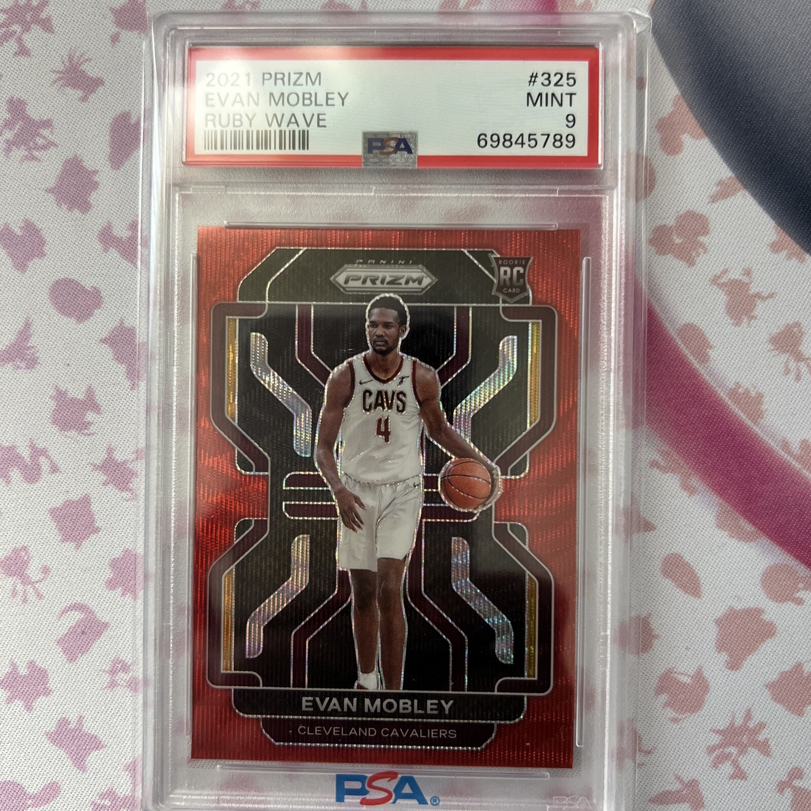 Evan Mobley  PSA 9 Ruby Wave - 2021 Panini Prizm #325 Rookie Card