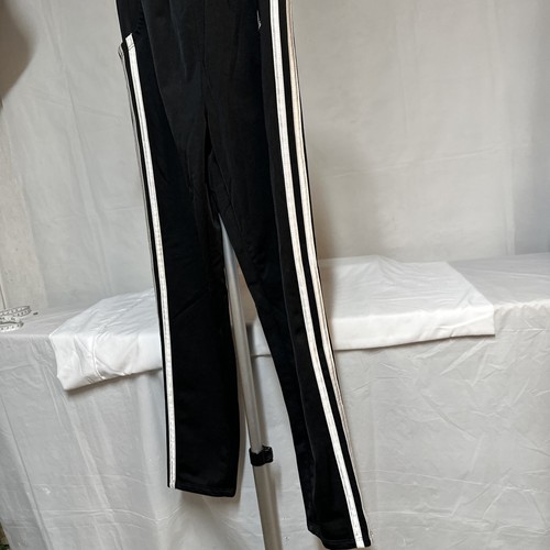 Adidas Pants Medium 10-12 Black Nylon Blend Elastic Waist. Lined For Warmth - Picture 3 of 3