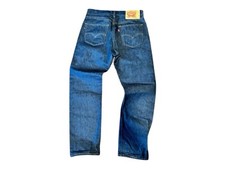 Levis 501 Jeans Men 32x32 Dark Wash Blue Denim Button Fly Regular Shrink To Fit