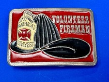 Americas Bravest Volunteer Fire Department Tribute Belt Buckle