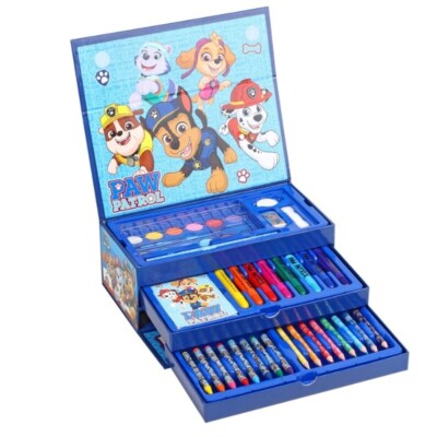 Paw Patrol Malset Werkzeugkoffer 52tlg Koffer Kunst Bastelset Schreibwaren Set
