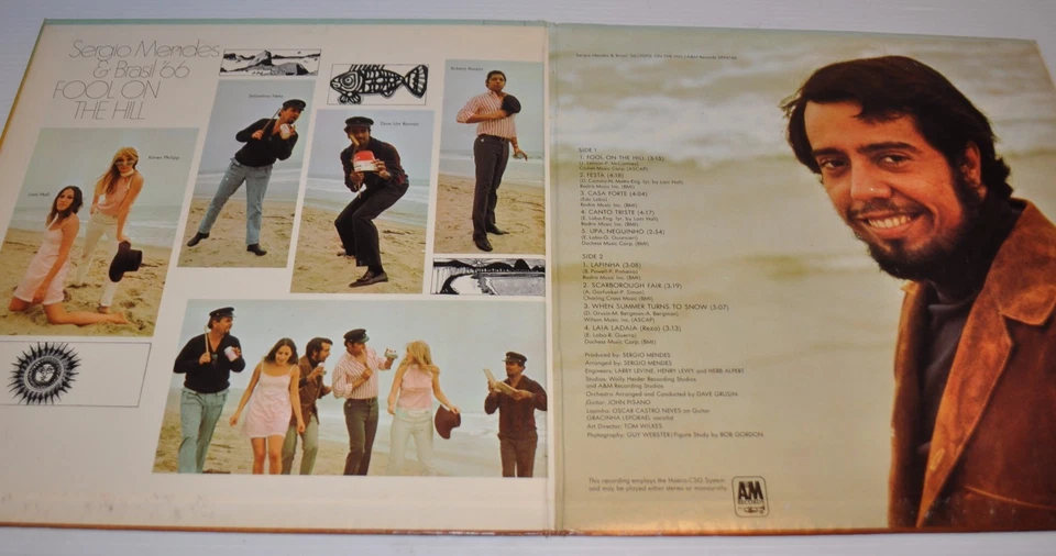 SERGIO MENDES & BRAZIL 66: Fool on the Hill LP Disco Desnudo Cubierta Plegable Foto 2 de 4