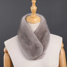 Unisex Winter Warm Real Mink Fur Scarf Neck Warmer Fur Scarves Collar Short