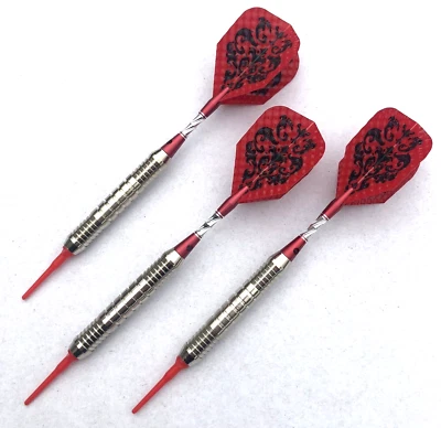 JCS-DART 3 Dartpfeile Soft Dart RED Arrow Chrome 18 Gramm Darts + 50 Spitzen Softdarts