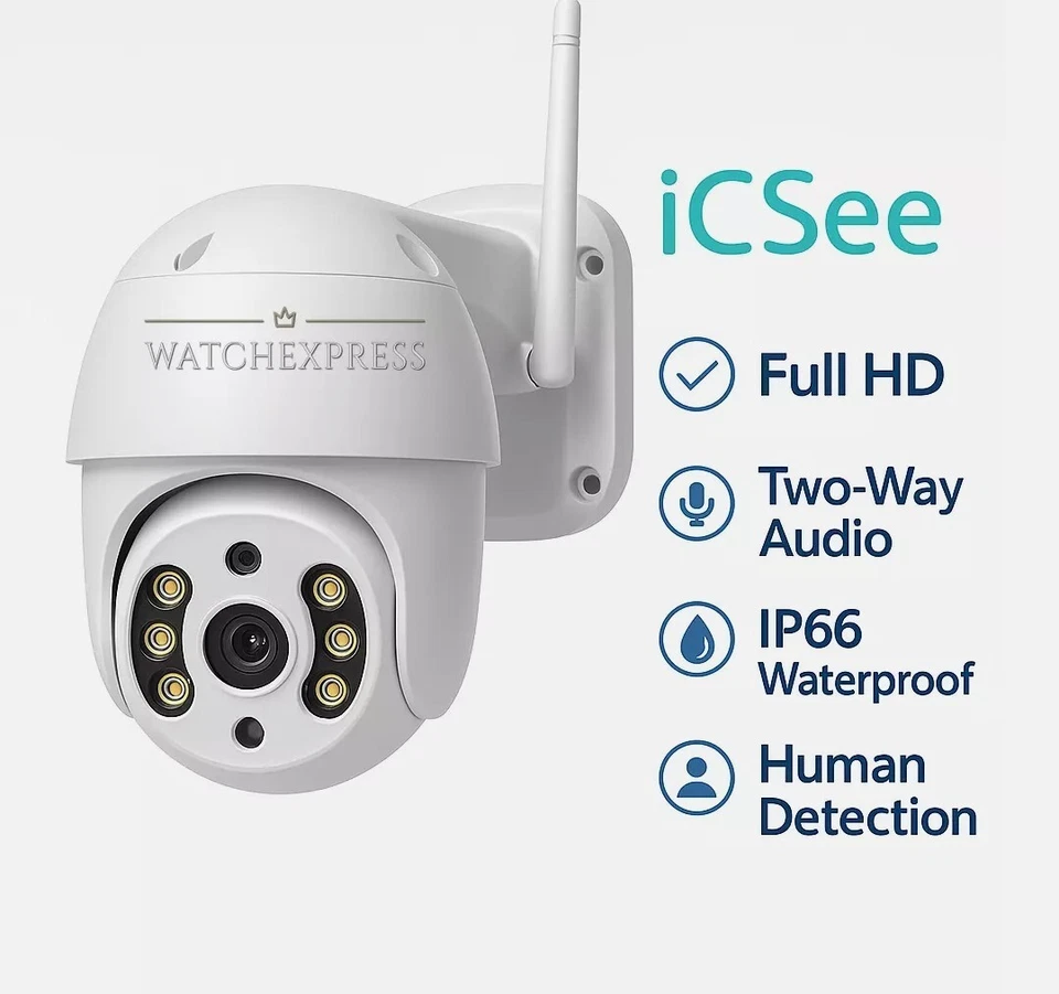 2X TELECAMERA ESTERNA ICSEE CAM PTZ WIFI CAMERA WIRELESS ESTERNO SMART ZOOM - Immagine 3 di 4