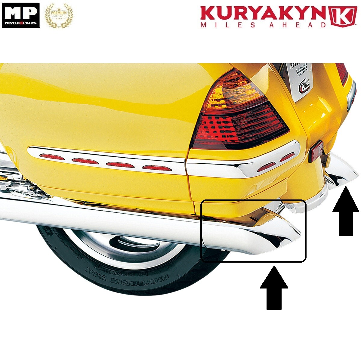 Extensions d’échappement Kuryakyn 7606 chromées pour Honda GL 1800 Goldwing
