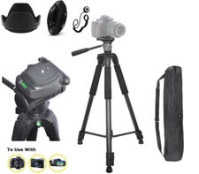 72" TRIPOD W CASE FOR NIKON COOLPIX P900 + 67MM LENS HOOD + 67MM LENS CAP