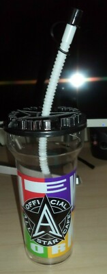 Official All Star Cafe New York Plastic Water Bottle w/straw and cap. New.