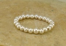Cute 925 STERLING SILVER 3MM Beaded band ring size 8 style r1740