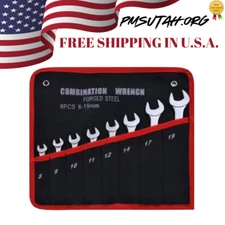 Japanese Motorcycle Metric Combination Wrench Set Roll Up Tools Wrenches 8-19MM 