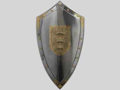 Medieval King Arthur Shield | Three-Crowns Steel Knight Wall Decor | Templar Pro