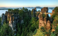Landscape nature bridge rocks rock formation germany Custom Gaming Mat Desk