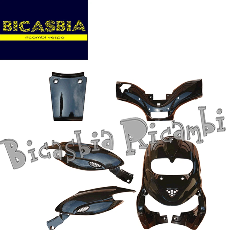 10347 - KIT CARENE NERO GILERA STALKER 50 1997 - 2011 SCUDO BAULETTO PARAFANGO