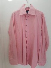 Angelo Galasso Intero 8 Mens Pink Watch Cuff Shirt 27.5 UK