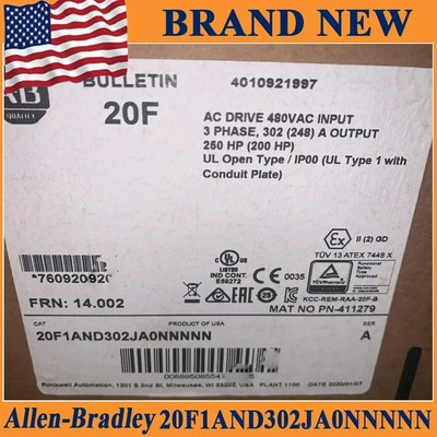 New Sealed Allen-Bradley 20F1AND302JA0NNNNN PowerFlex753 AC Drive Free Shipping
