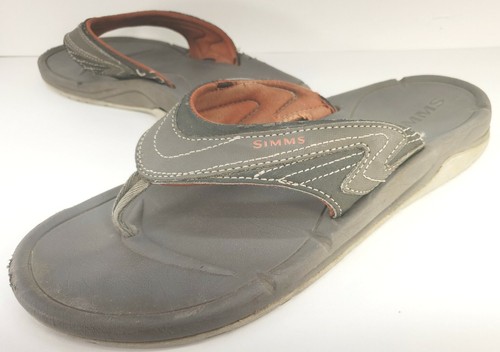 SIMMS Men's Atoll Flip Flop Sandals Size 11M 44E Gray Orange Fly Fishing |  eBay