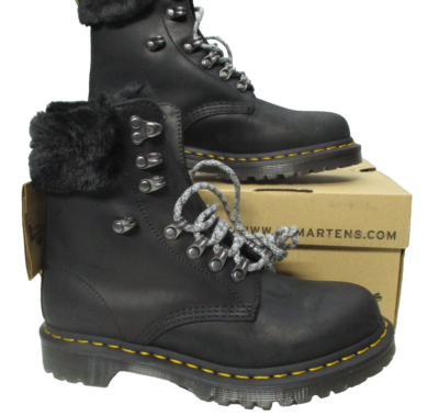 Dr. Martens 1460 Collar Leather Fur Cuff Boot DR. Martens 1460 Collar J Leather Fur Cuff Boots Black  main image 4