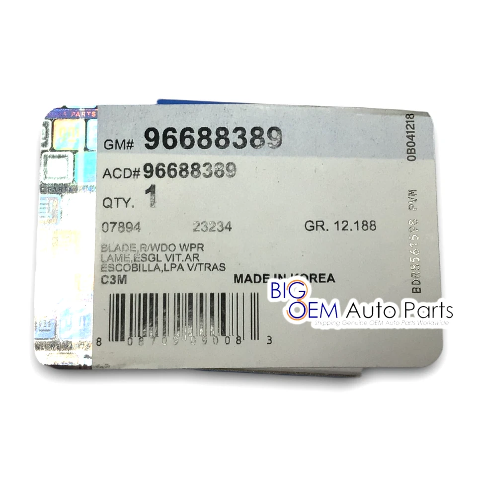 Chevrolet Traverse 2009-2017 puerta levadiza trasera limpiaparabrisas nuevo OEM 19432590 Foto 4 de 4