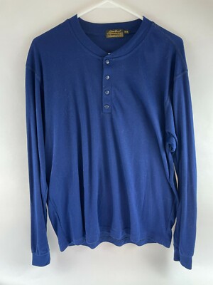 The Eddie Bauer grey waffle knit henley is a