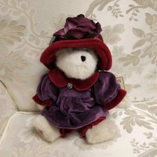 Boyds Bears Ms Rouge Chapeau Head Bean Collection 10" Plush Bear Red Hat Society