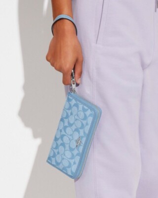 COACH Long Zip Around Wallet - CH369 In Signature Chambray Denim