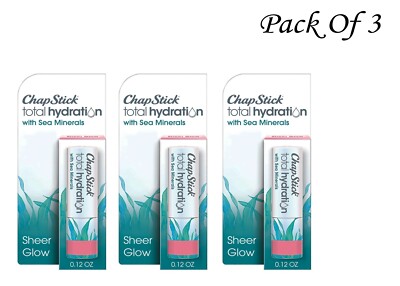 ChapStick Total Hydration Sheer Glow Tinted Lip Balm - 0.12 oz (Pack Of 3)