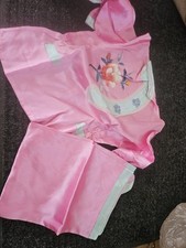 Vintage Boxed 1950's Pink Silk Asian Japanese Lingerie Pajama Set Robe Slippers