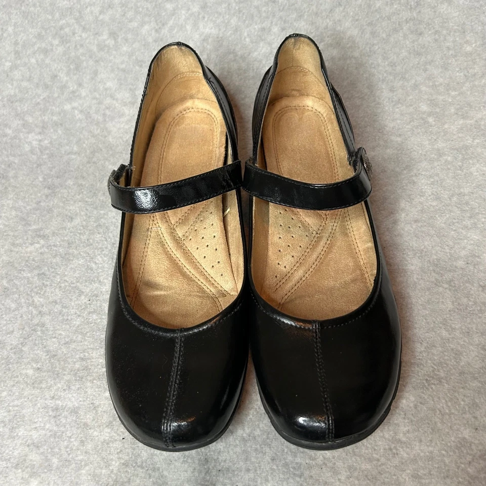 Zapatos planos cómodos Naturalizer Vameer de cuero negro Mary Jane para mujer talla 11M Foto 4 de 4