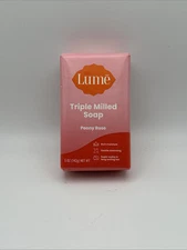 LUME Triple Milled Deodorant Bar Soap Peony Rose 5 oz Full Size