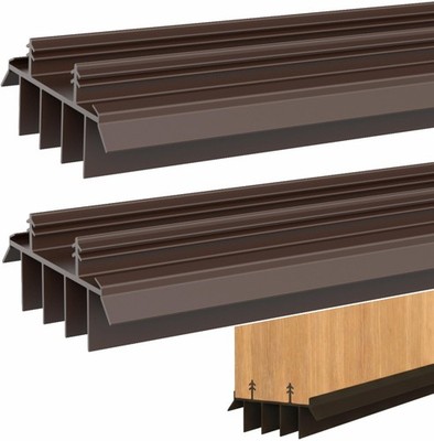 [2 Pack] 36 Inch Exterior Door Sweep with Vinyl Fins   Under Door Weather Str...