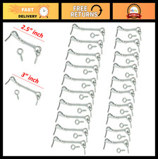 Zinc Plated Wire Gate Hook Eye Latch Set with Spring Lock - 20 Pack, Heavy Dut