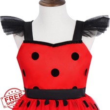 SZ-TONDA Girls Light up Ladybug LED Princess Costume
