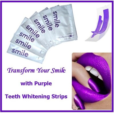 Purple Teeth Whitening Strips x7 Say Hi PAP Purple Strips Instant White Smile