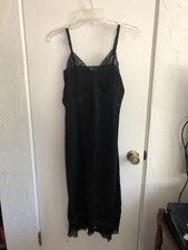 Black Lace Full Slip Sheer Women's Adjustable Straps Slip Size S