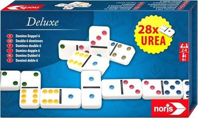 Noris Deluxe Doppel 6 Domino   Hochwertiges Urea Domino-Spiel mit 28 Steinen