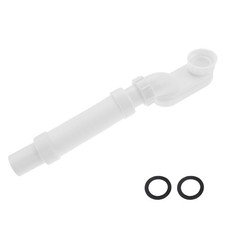 ETERMETA Bathtub Shower Drain Pipe, Low Profile Flat 1 1/2 1 inch, White 