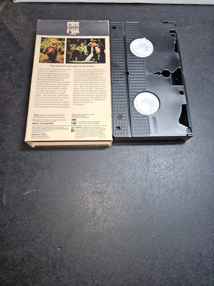 Return Of The Jedi (VHS 1986) Star Wars CBS FOX Red First Release Non-Rental - Image 2 of 4