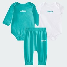 adidas kids 3-Piece Linear Logo Bodyshirt  Pant Set