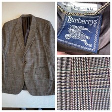 Vintage Burberrys Scottish Lamb Wool Houndstooth Glen Tweed Blazer 44 Union Made